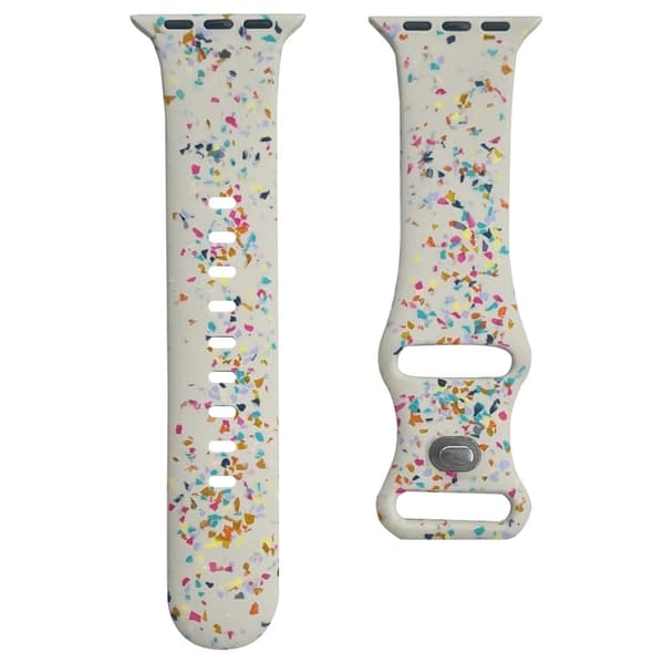 Pattern Band Apple Watch Universal 49mm/45mm/42mm silikone urrem - Stjernelys White