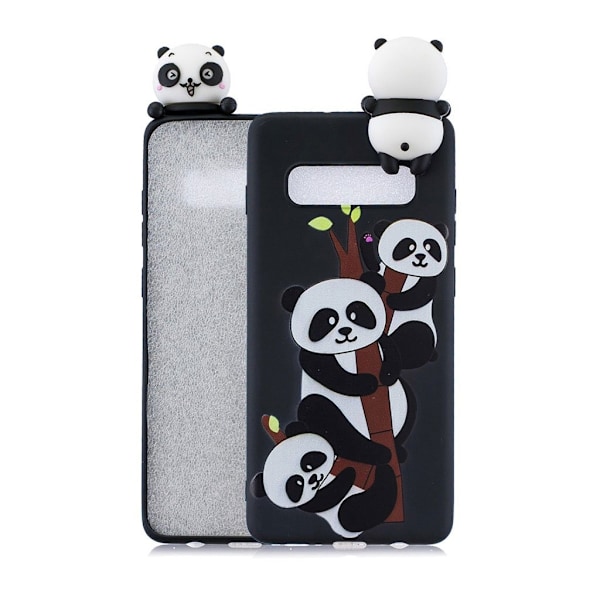 Samsung Galaxy S10 3D Suloinen nukke kuosi suojakotelo - Ihanat Pandat Multicolor