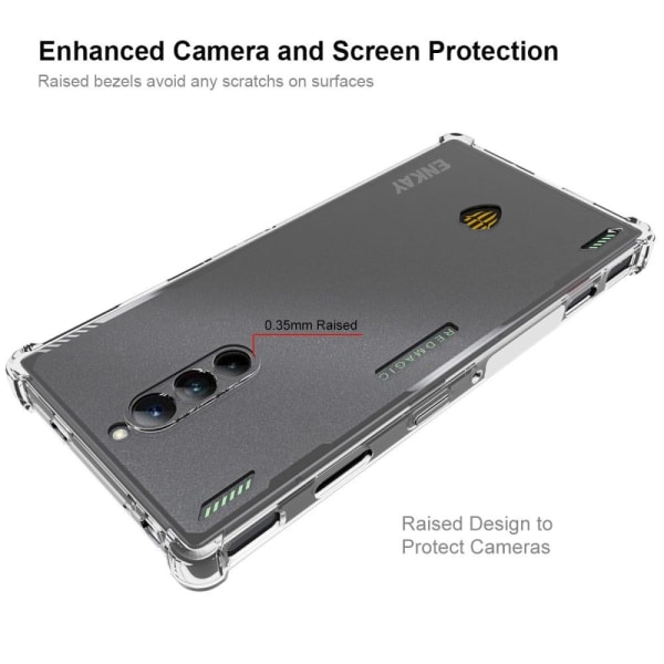 ENKAY genomskinligt droppsäkert fodral för ZTE nubia Red Magic 8 Pro Transparent