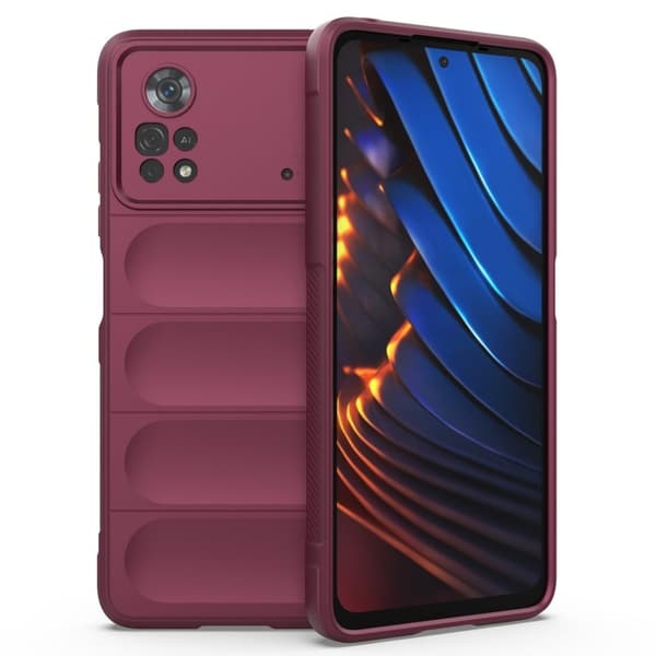 Deksel med mykt grep for Xiaomi Poco X4 Pro 5G - Vinrød Red