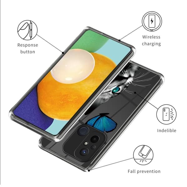 Deco Xiaomi Redmi 12C cover - Kat Og Sommerfugl Black