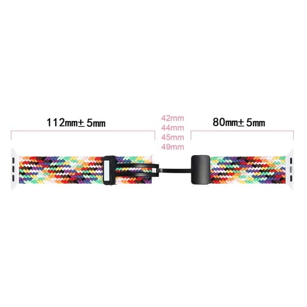 Apple Watch Series 49mm - 45mm - 44mm - 42mm Universal Watch Strap Nylon Wristband - Starlight Sort Black