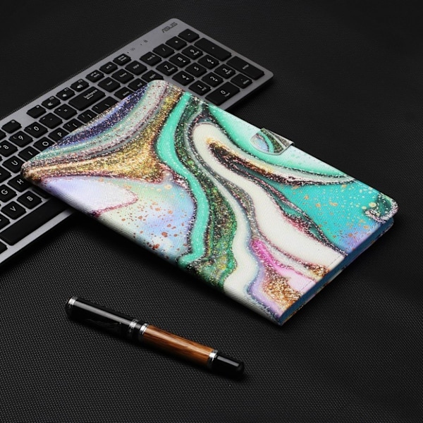iPad (2018) / (2017) viileä kuvio nahkainen flip case - Glitter Jauhe Multicolor