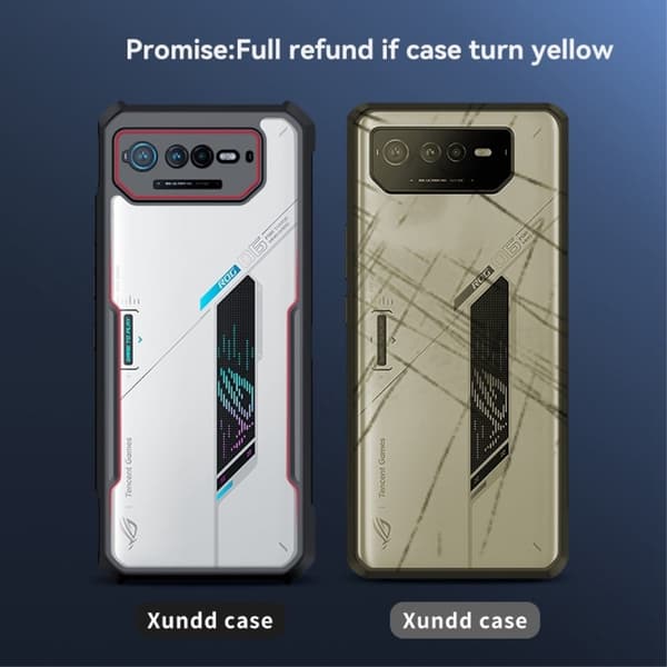 Stødsikkert Asus ROG Phone 6 / Asus ROG Phone 6 Pro hybridcover - Sort Black
