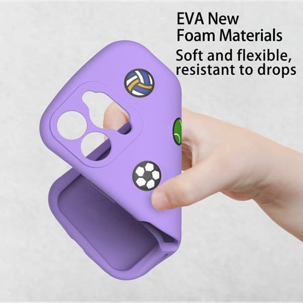 iPhone 16 Pro Case Galaxy Series Pattern EVA Anti Drop Phone Cover - Purple Purple
