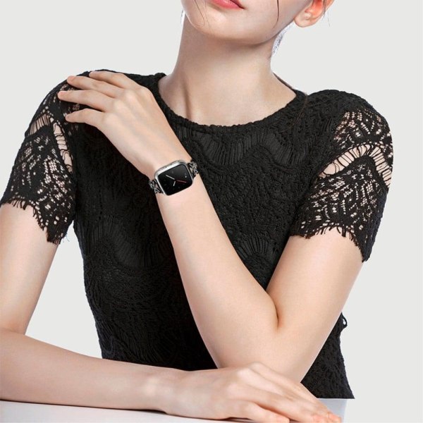Fitbit Versa 2 / Versa Lite rhinestone luxury style stainless st Black