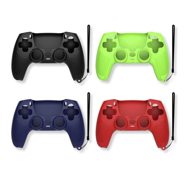 Sony PlayStation 5 - PS5 V1 silikondeksel med stropp - Flourescerende Grønn Green