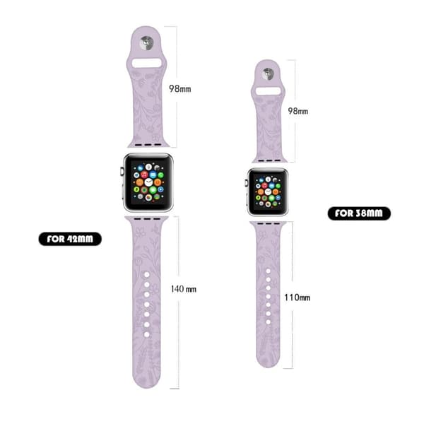 Apple Watch (45 mm) klockarmband i silikon med sött tryck - Rosa Blomma Rosa
