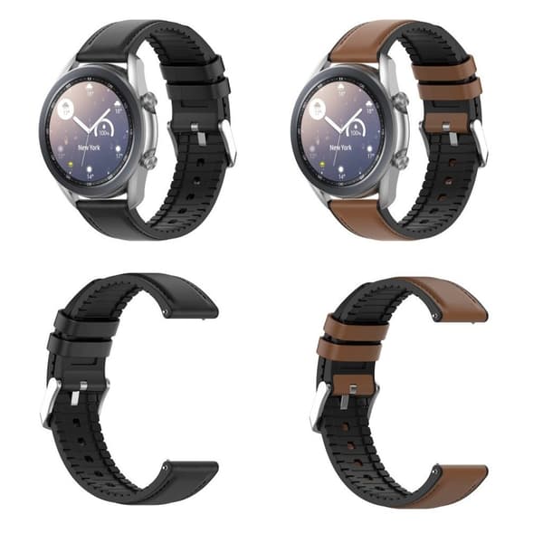 ægte læder rem til Amazfit and Samsung watch - brun Brown