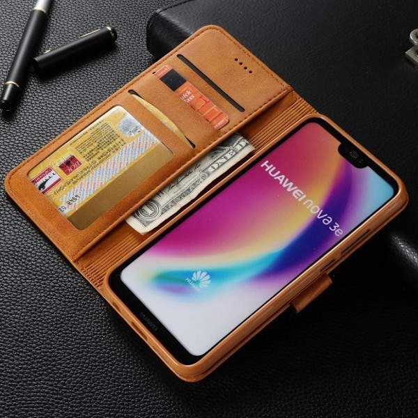 LC.Imeeke läder Huawei P20 Lite fodral - Brun Brun