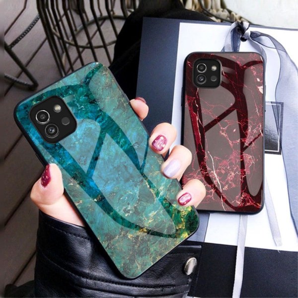 Fantasy Marble Samsung Galaxy A03 Cover - Blood Rød Marmor Red