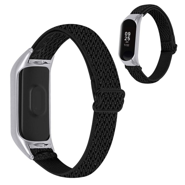 Xiaomi Mi Band 5 nylon elastic watch strap - Black Svart