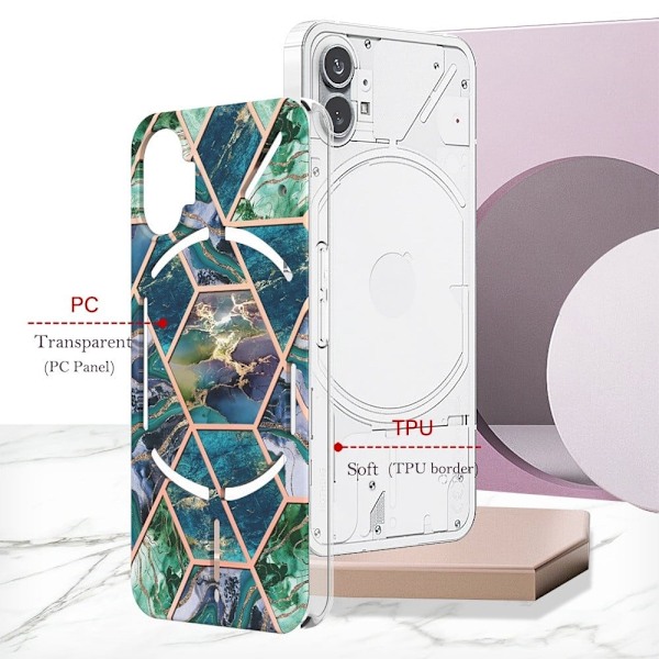 Marble Nothing Phone (1) Etui - Blå / Grøn Green