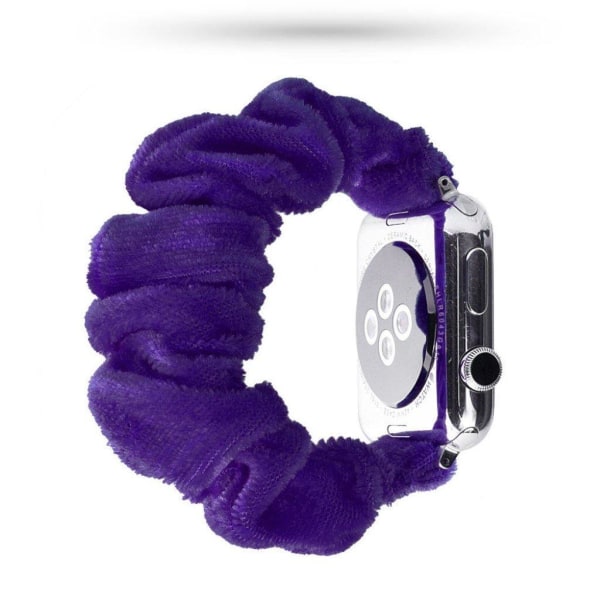 Apple Watch Series 5 44mm Mønster stof urrem - Mørkelilla Purple