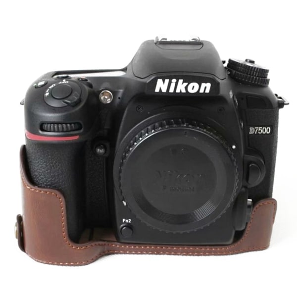 Nikon D7500 Digital SLR kameraskydd för nederdelen syntetläder - Kaffe Brun