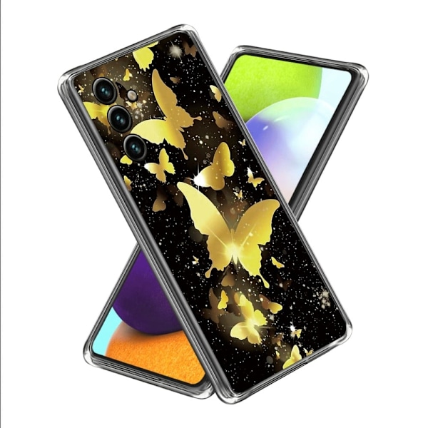 Deco Samsung Galaxy A54 skal - Guldfärgade Fjärilar Guld