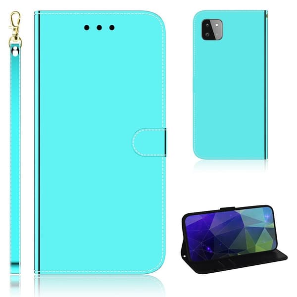 Mirror etui til Samsung Galaxy A22 5G - Cyan Green