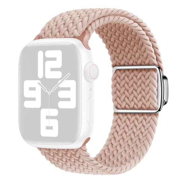 Apple Watch Series 9 41mm nylonflettet rem - Lyserød Pink