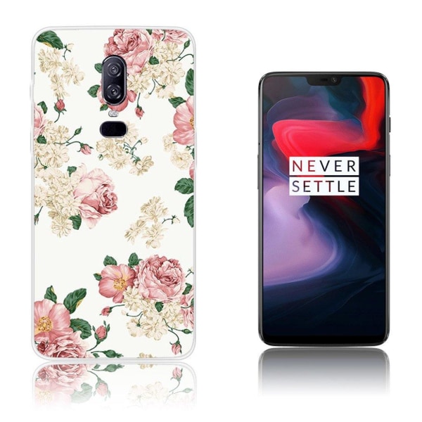 OnePlus 6 mobilskal silikon tryckmönster på sig - Blommönster multifärg