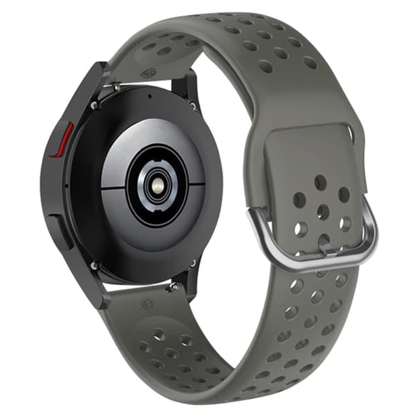 20 mm universellt klockarmband i andningsbart silikon - Mörkgrå Silvergrå