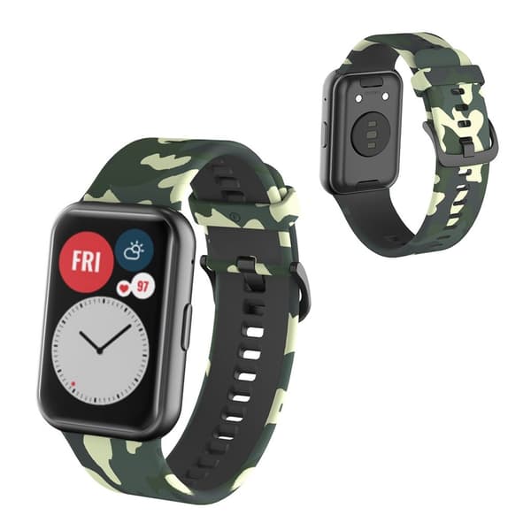 camouflagemønster silikone rem til Huawei Watch Fit - grøn Green