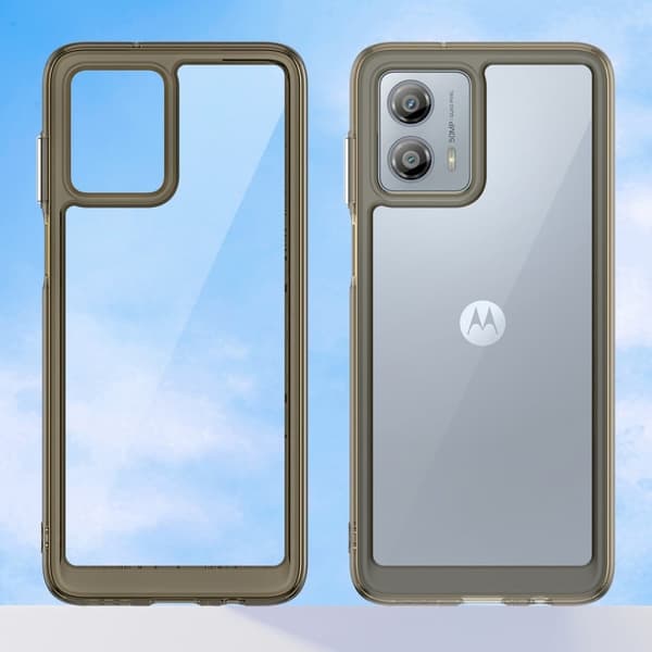 Motorola Moto G53 älykäs akryylikansi - Läpinäkyvä Harmaa Silver grey