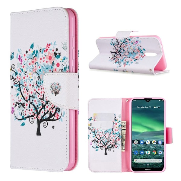 Wonderland Nokia 2.3 flip kotelot - Kukkainen Puu Multicolor