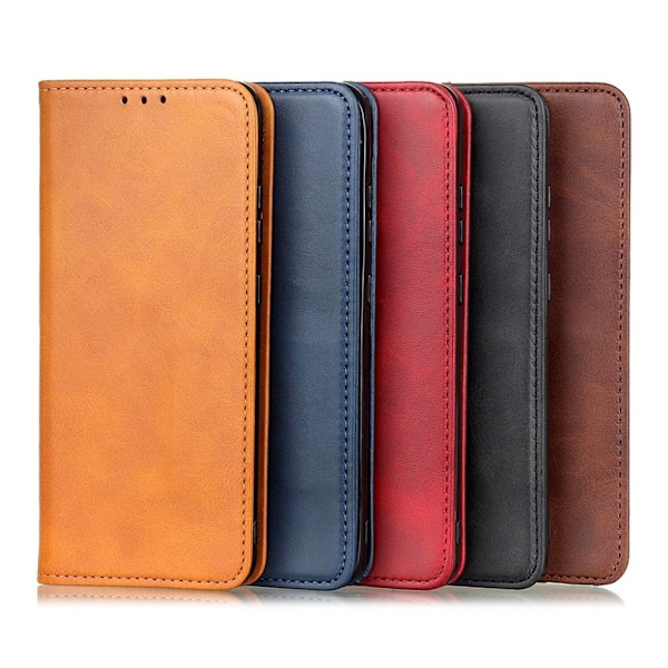 Wallet-style ægte Læder Flipcase til Sony Xperia 10 III - Rød Red