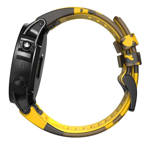 22 mm klockarmband i silikon för Garmin- och Coros-klockor - Kamouflage Gul Gul
