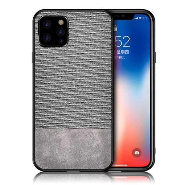 Berlin iPhone 11 Pro Max deksel - Grå / Cloth + PU stil Silver grey
