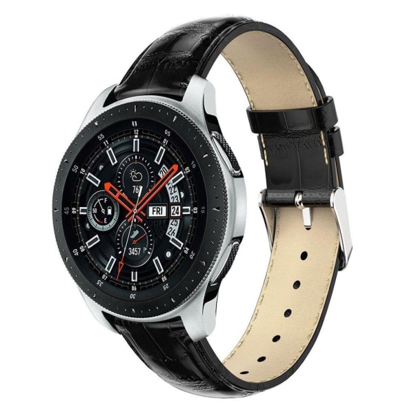 Samsung Galaxy Watch (46mm) klockarmband äkta läder krokodilmöns Svart