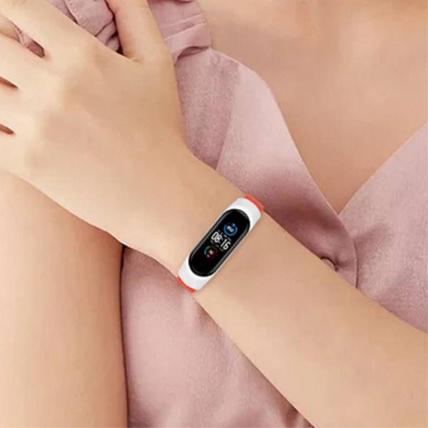 Xiaomi Mi Band 7 / 6 / 5 elastic nylon watch strap - Red Röd
