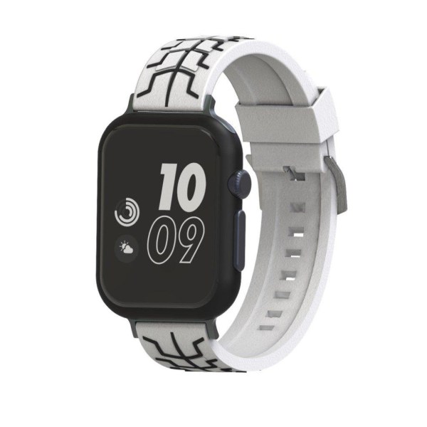 Apple Watch Series 4 40mm fish bone silicone watch band - White White