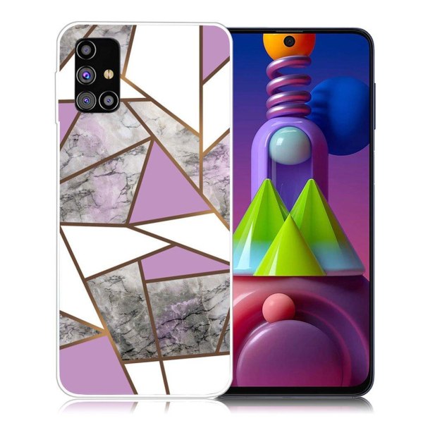 Marble Samsung Galaxy M51 case - Purple / White / Grey Marble Multicolor