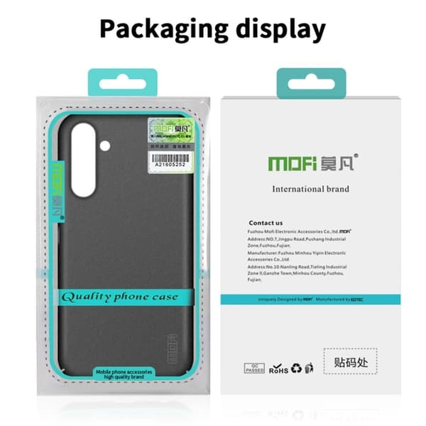 MOFI Samsung Galaxy A35 slim shield kotelot - Harmaa Silver grey