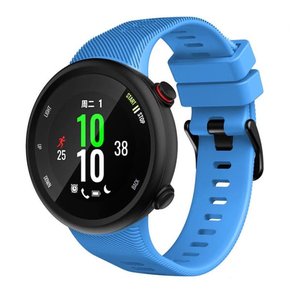 Garmin Forerunner 45S hållbart svart klockarmband i silikon med spänne - Himmelsblå Blå