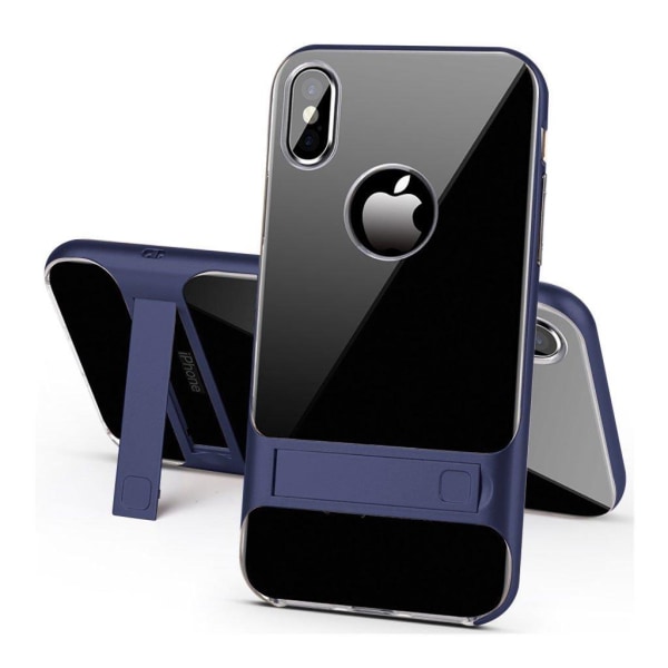 ELEGANCE iPhone Xs Max hybrid etui med kickstand - Blå Blue