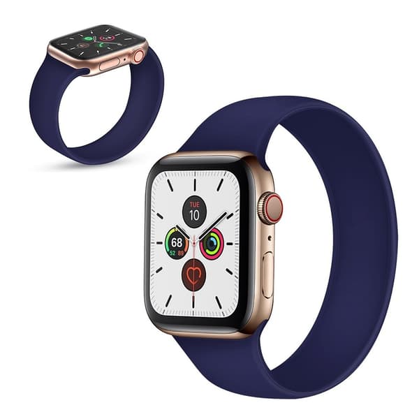 Apple Watch Series 5 / 4 40mm silicone flex watch band - Blue Size: S Blå