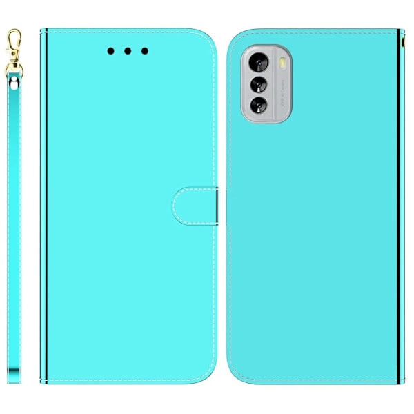 Mirror Nokia G60 Flip Etui - Cyan Green