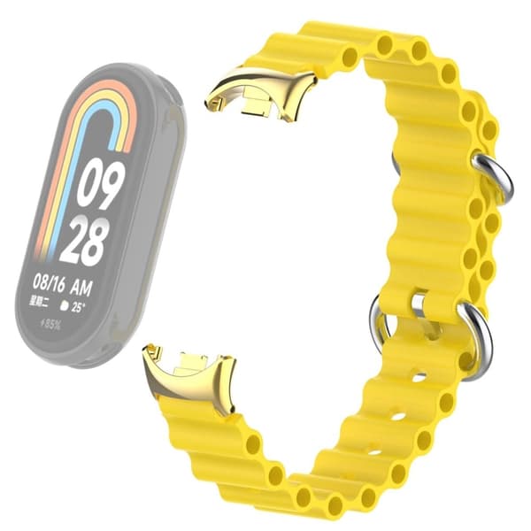 Xiaomi Smart Band 8 silikonrem med kontakt - Gul Yellow