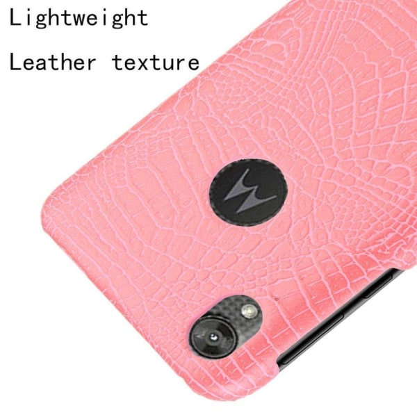 Croco cover - Motorola Moto E6 – Lyserød Pink