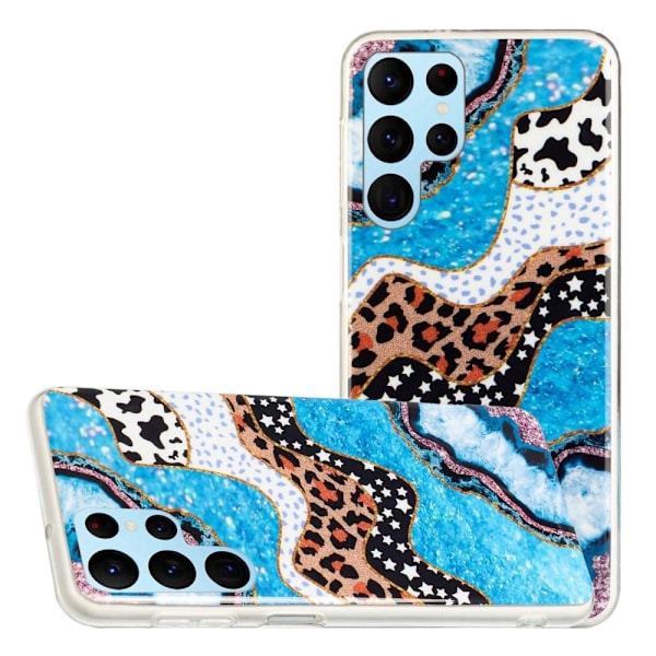 Deco Samsung Galaxy S22 Ultra Etui - Blå / Cow Blue