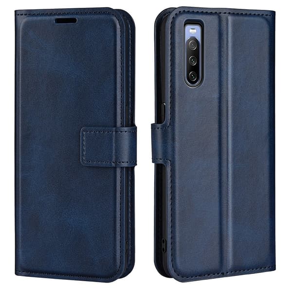 Sony Xperia 10 IV læderetui med pung - Blå Blue