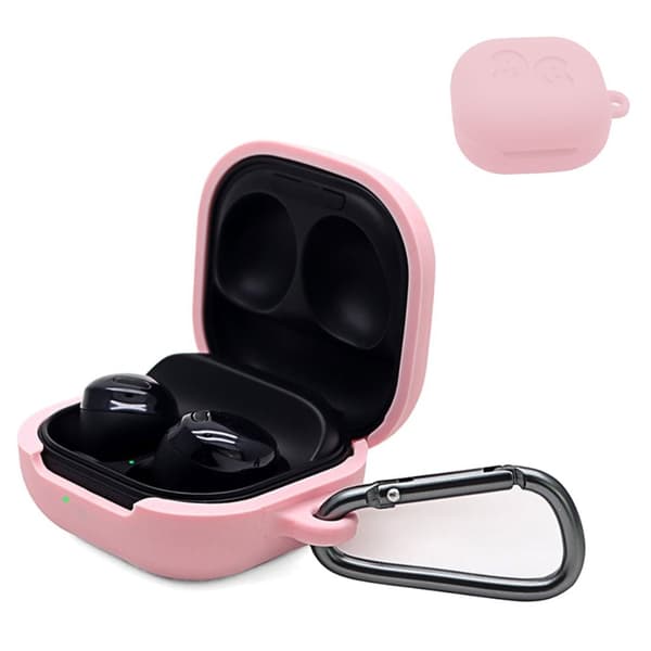 Samsung Galaxy Buds Pro silikoneetui med spænde - Lyserød Pink