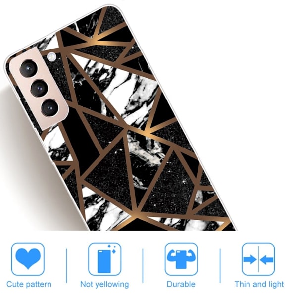 Marble Samsung Galaxy S22 Plus Etui - Black Tile Fragmenter Black
