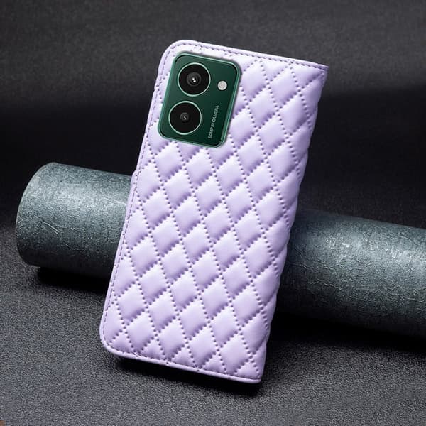 Rombemønster, matt flip-deksel for HMD Pulse Pro - Lilla Purple
