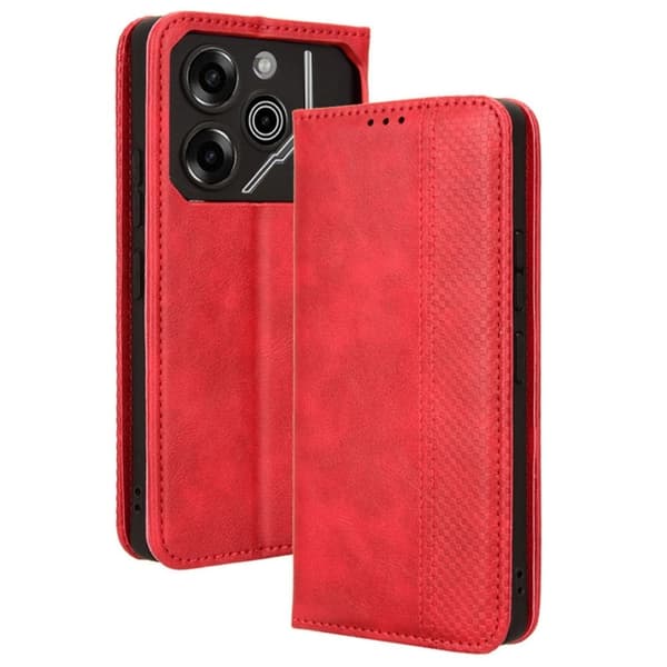 Bofink Vintage Tecno Pova 6 Pro nahkakotelo - Punainen Red