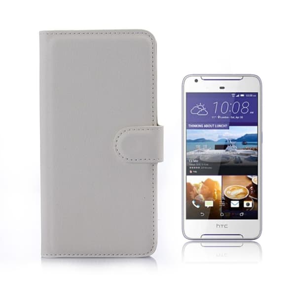 Htc Desire 650 Lommebok Lær Flip Etui - Hvit White