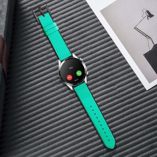Huawei Watch GT 2 Pro simple läder klockarmband - cyan Grön