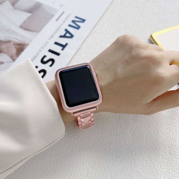 Apple Watch Series 8 (41mm) akryyli kolminkertainen helmikelloranneke - Pinkki Pink